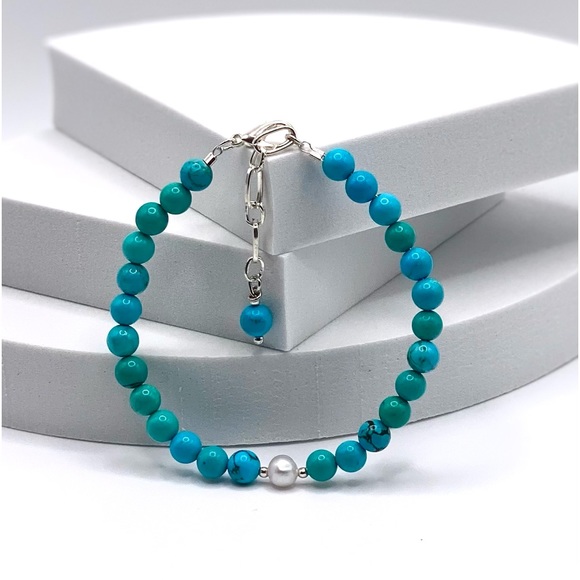 Genuine Turquoise and Freshwater Pearl - Picture 2 of 14